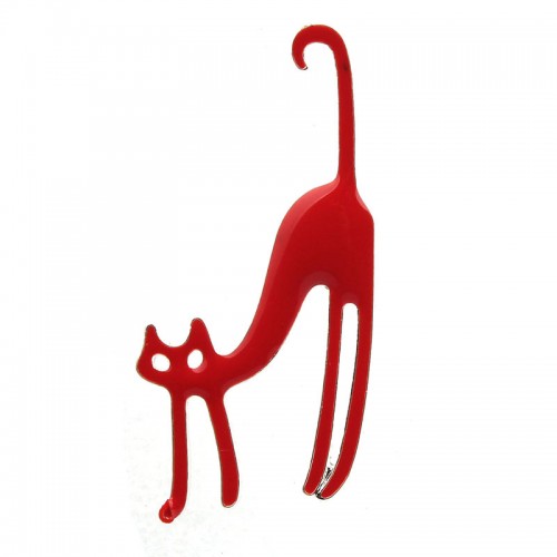 Γυναικεία Διακοσμητική Καρφίτσα Με Σχέδιο Κόκκινη Γάτα - 2234