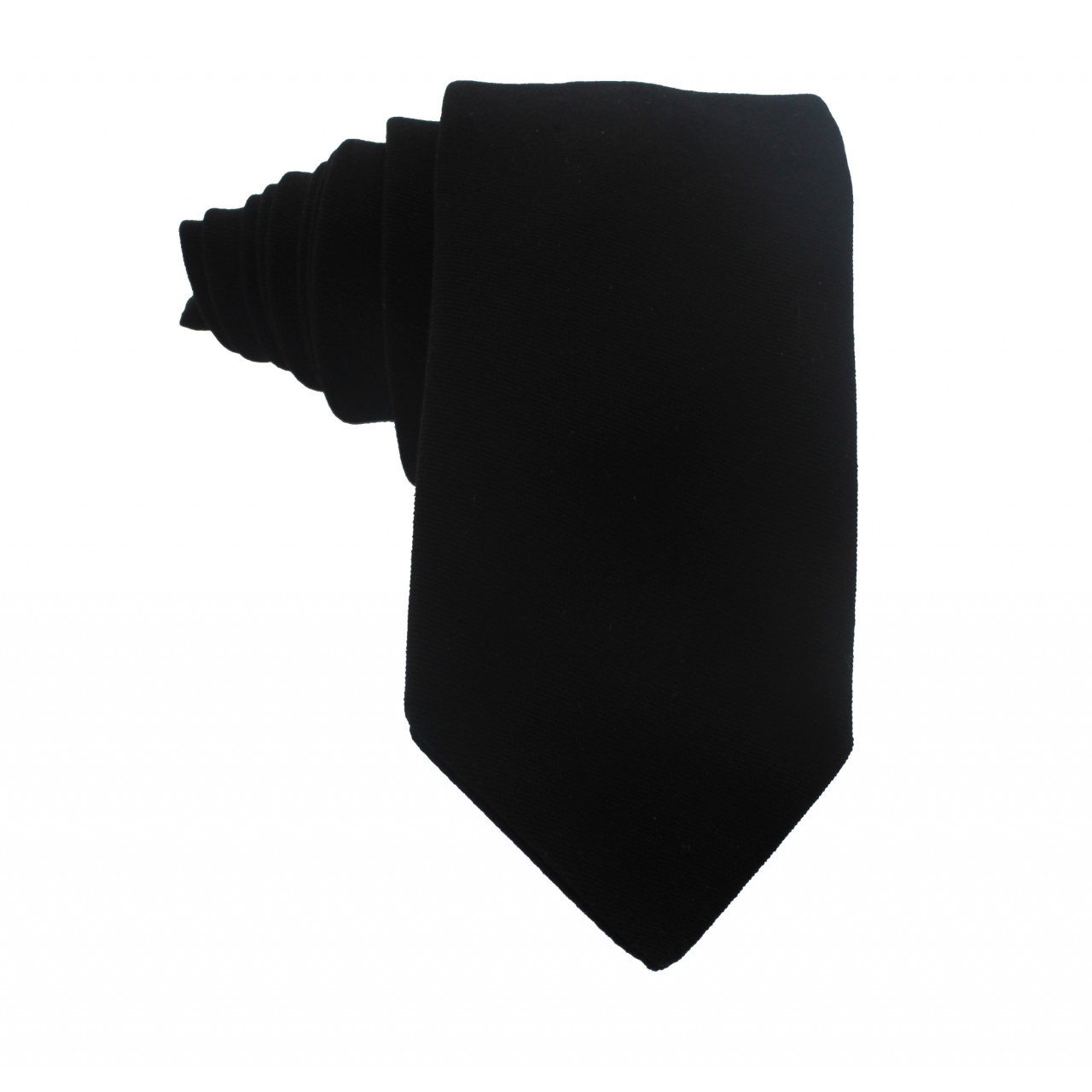 Μονόχρωμη Νεανική Ανδρική Γραβάτα 5.5cm- Ματ Μαύρη - 1410