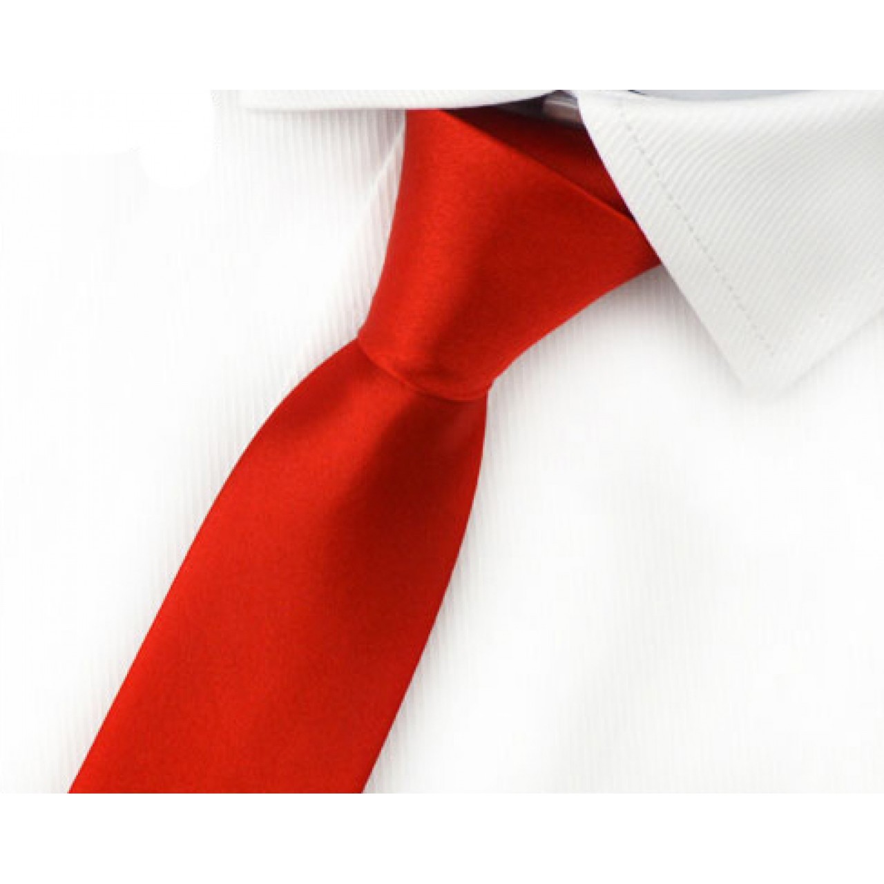 Μονόχρωμη Νεανική Ανδρική Γραβάτα 5.5cm - Κόκκινη - 1412