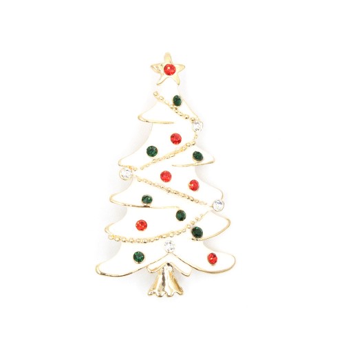 Γυναικεία Λευκή Καρφίτσα Χριστουγεννιάτικο Δέντρο 