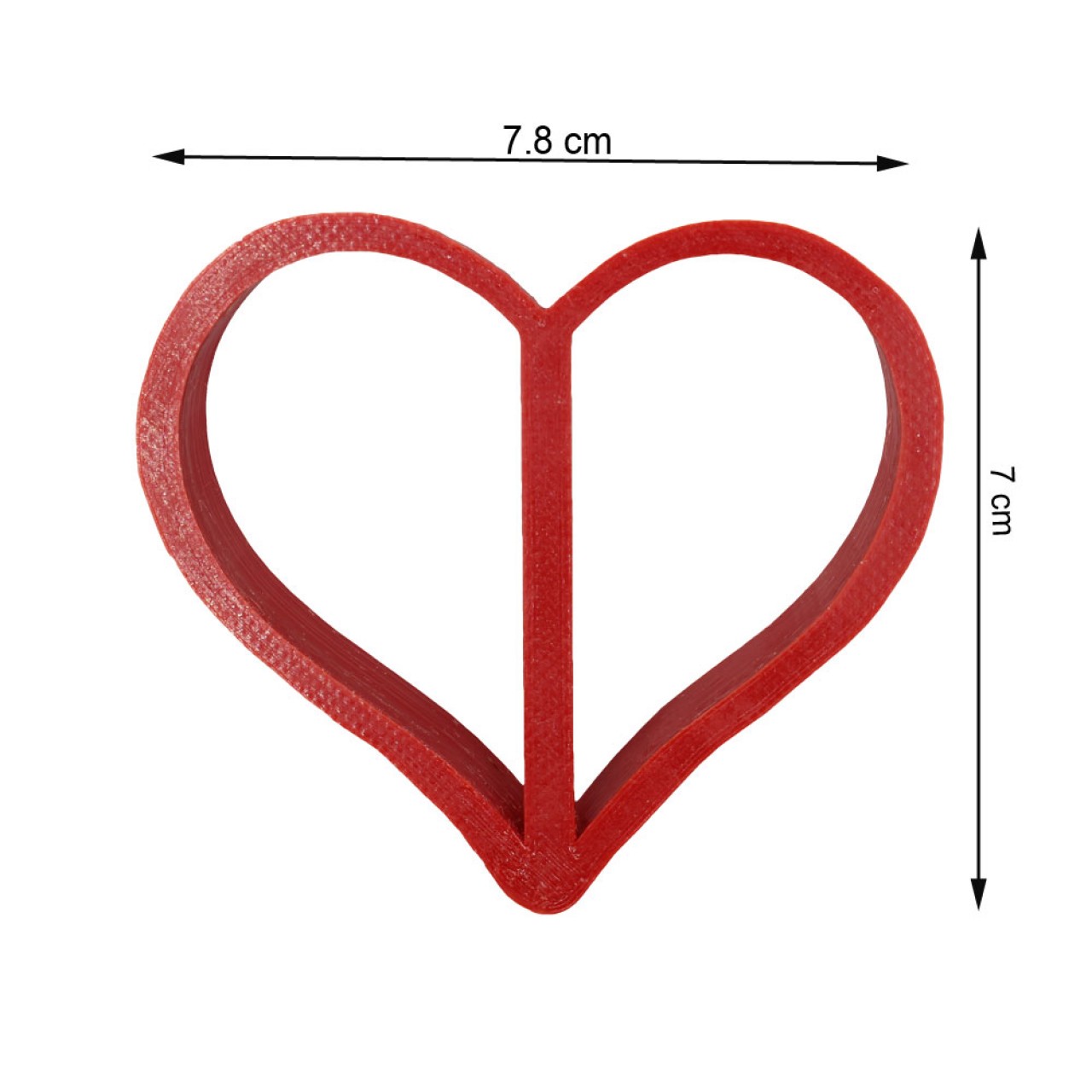 Κόκκινο Πλαστικό Κουπ Πατ Σε Σχήμα Καρδιάς 78 x 70mm