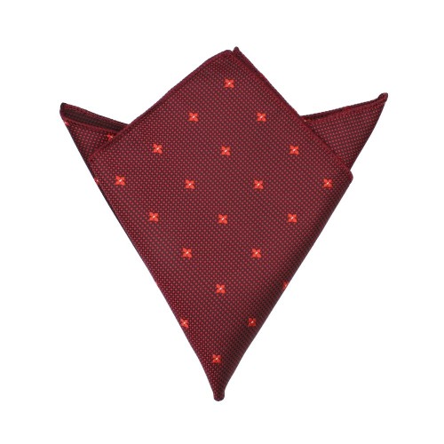 Pocket Ποσέτ Μαντήλι Τσέπης Κοστουμιού Μπορντό Με Κόκκινα Λουλούδια