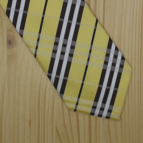 Ανδρική Γραβάτα Κίτρινη Καρό 8cm - 1541 