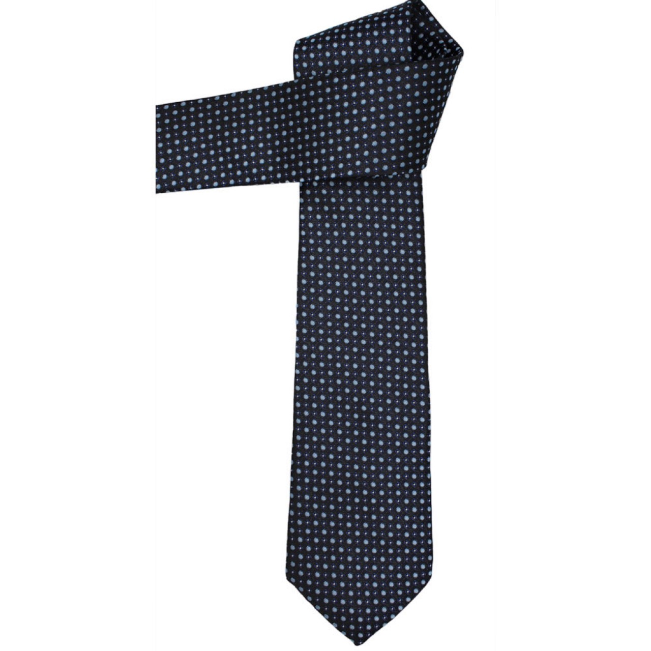 Ανδρική Γραβάτα Μαύρη Γκρι Πουά 7.5 cm - 3139
