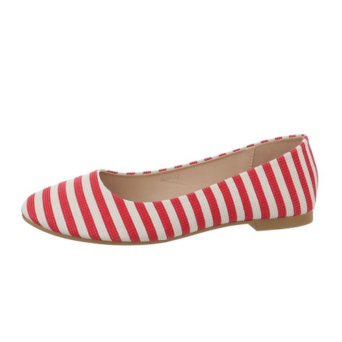 Γυναικεία Παπούτσια Μπαλαρίνα Με Κόκκινες Ρίγες - 4065