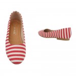 Γυναικεία Παπούτσια Μπαλαρίνα Με Κόκκινες Ρίγες - 4065